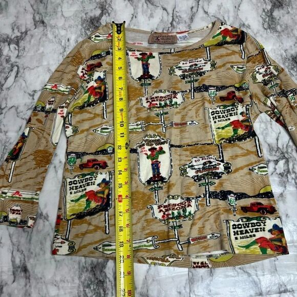 Don’t Mess with Texas Vintage retro All Over graphic Print Western tan Medium - Picture 4 of 6